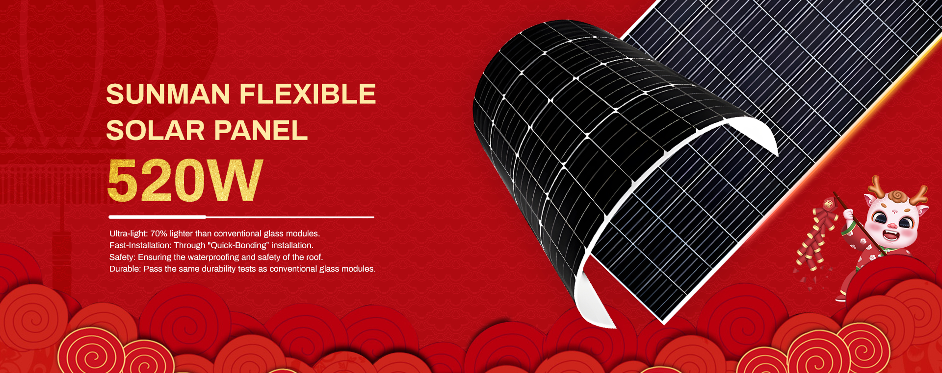 flexible solar panel banner