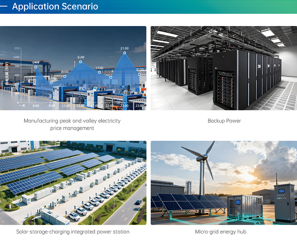 Energy Commercial Solar System ESS Cabinet Box with 261kwh Lithium Ion Batteries Pack off Grid Connection Energy Storage System