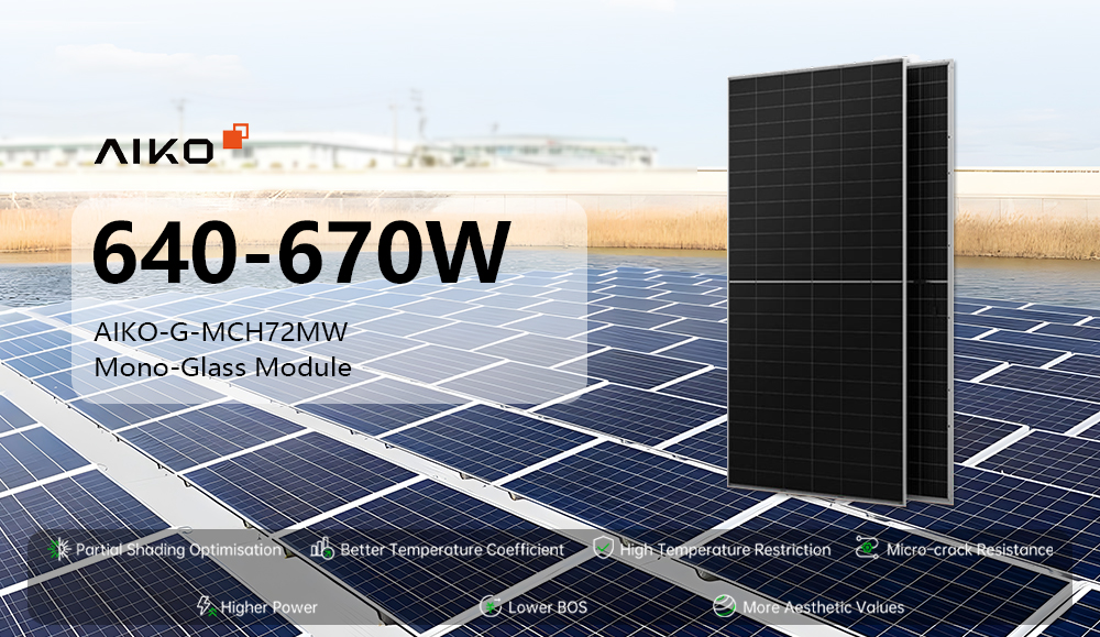 Advanced Aiko Solar Panels ABC 640W 645W 650W 655W 660W 665W 670W Bifacial n Type Commercial Panel for Electricity Generation