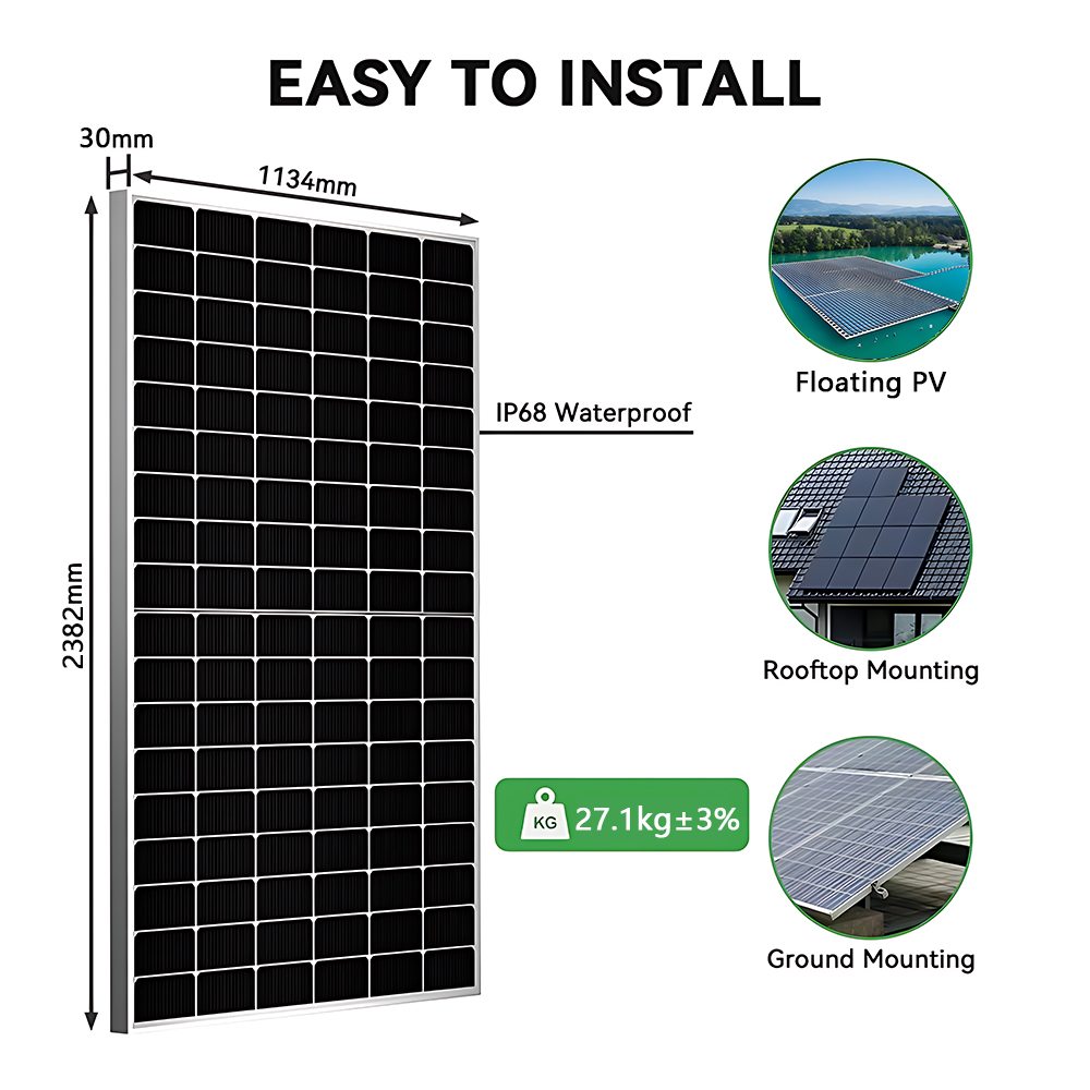 Aiko Solar Panels 640W 645W 650W 655W 660W 665W 670W N-type Abc Bifacial Double Glass for Electricity Generation