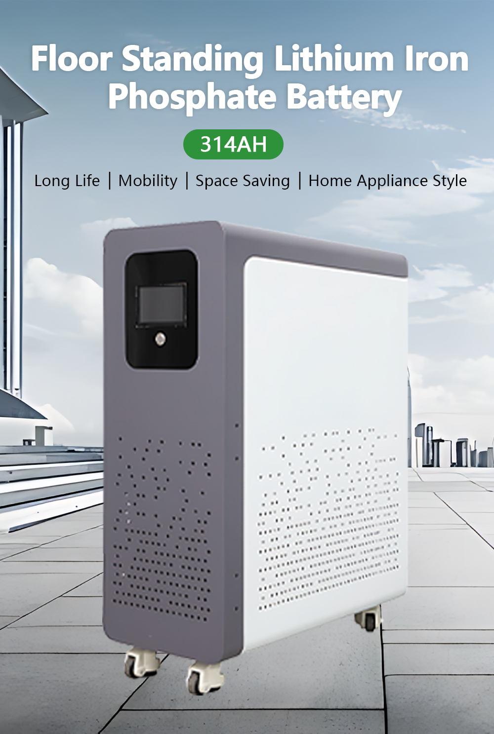 Floor standing Mobile Lithium Polymer Battery 48V 51.2V 100Ah 200Ah 300Ah BMS Batteries Pack Supports Parallel for Solar System