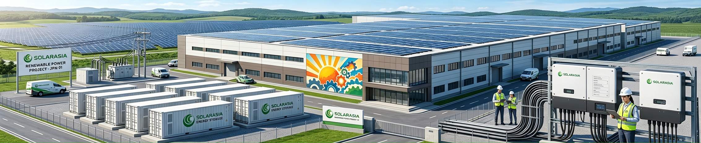 Large industrial solar energy project Large industrial solar energy project with solar panels, commercial inverters