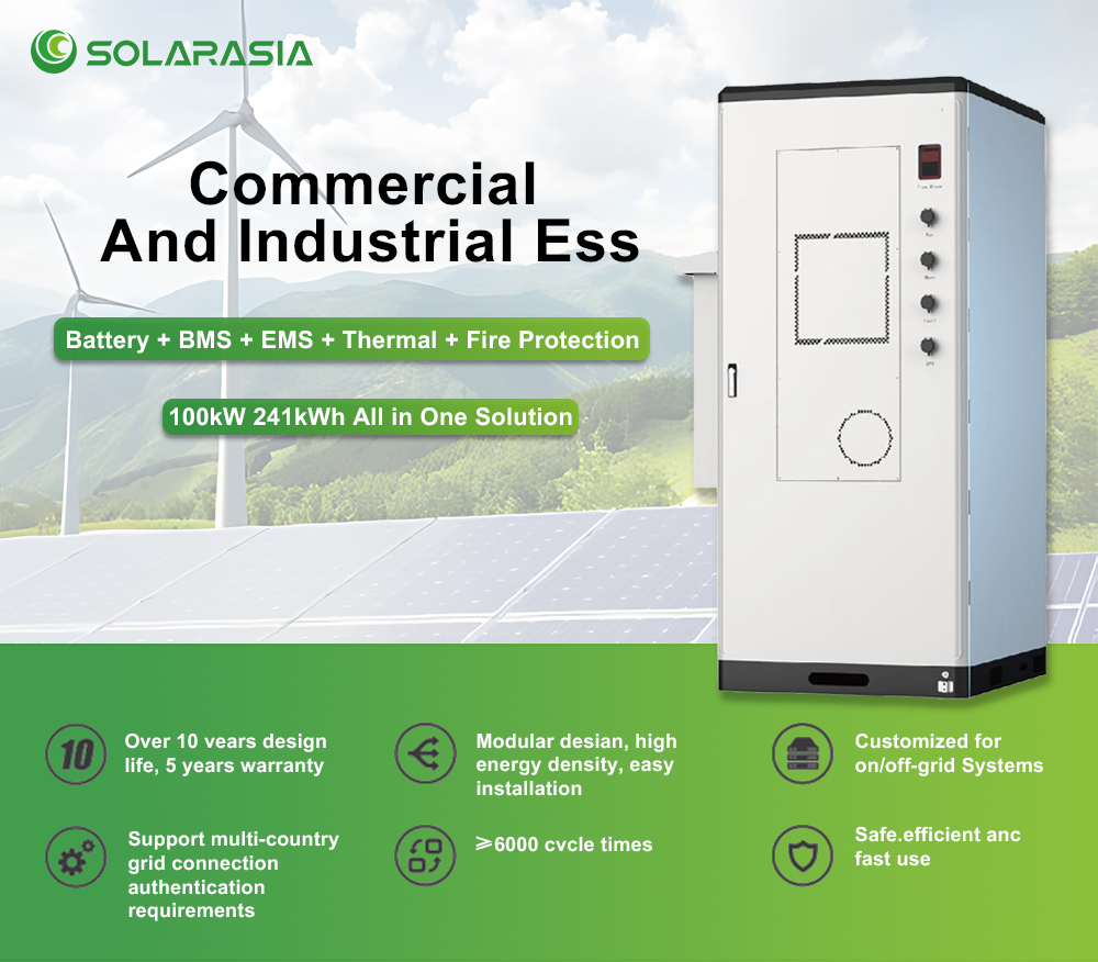 Air Cooling Solar Battery Energy Storage System 100kw 241kwh Hybrid Industrial Battery Cabinet Air Cooling Bess Solar Battery Energy Storage System 100kw 241kwh Hybrid Lithium Polymer Industrial Battery Cabinet for Solar