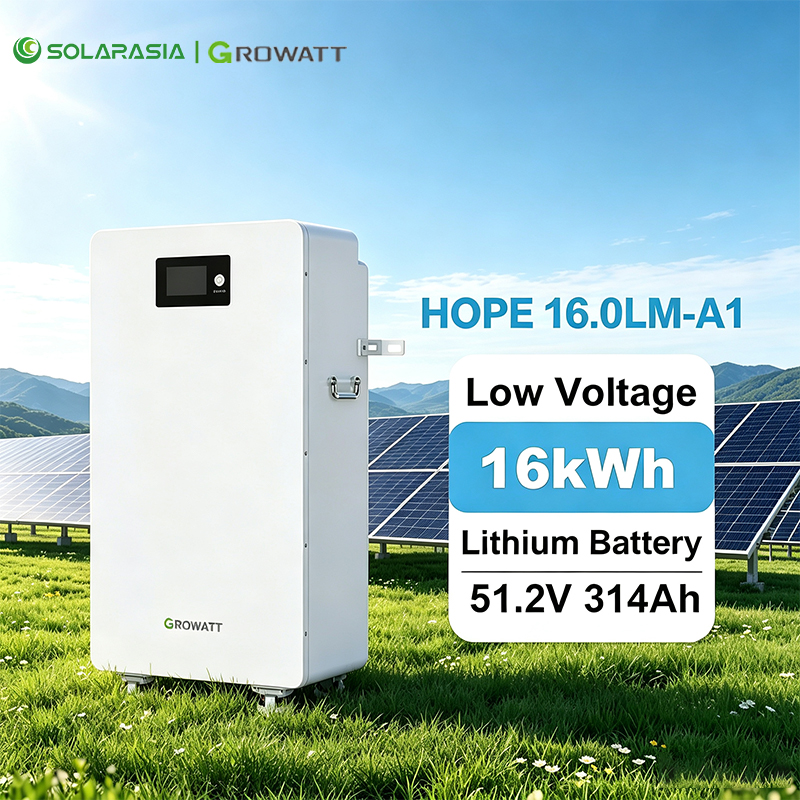 16kwh Growatt LiFePO4 Lithium Battery 51.2V 314Ah Low Voltage Floor Standing Lithium Ion Batteries for Residential Backup Power