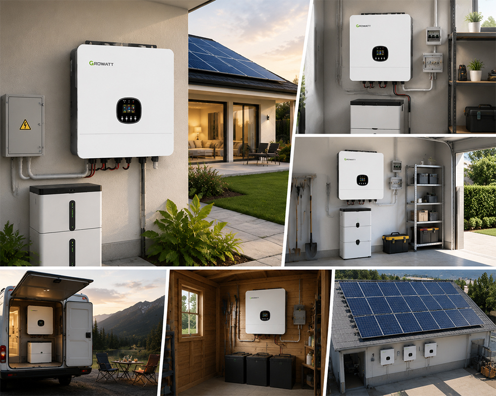 Growatt 48V Low Voltage Hybrid Inverter 6KW 8KW 10KW 12KW Split Phase Dual Mppt Pure Sine Wave Solar Power Inverter for Home