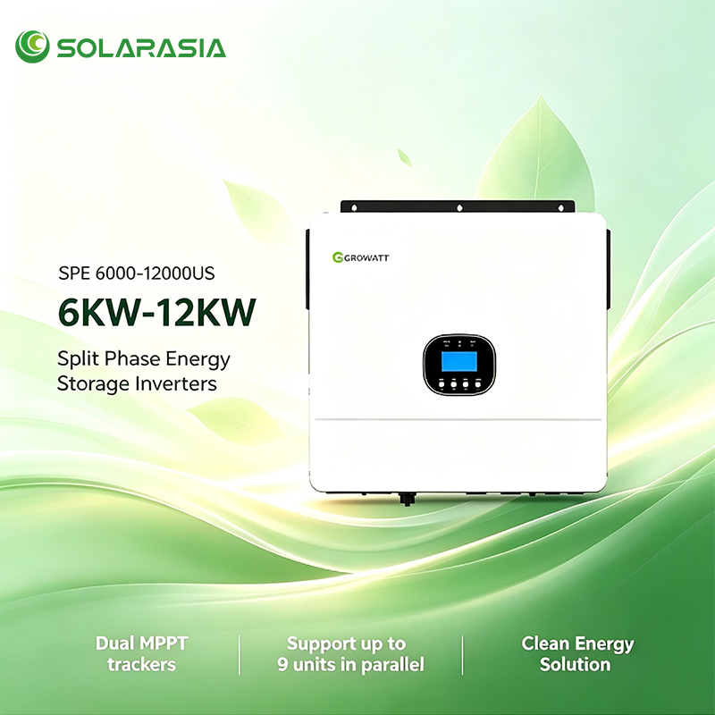 Growatt Low Voltage Inverter 48V 6KW 8KW 10KW 12KW Hybrid Dual Mppt Off Grid Pure Sine Wave Solar Energy Inverters for Home