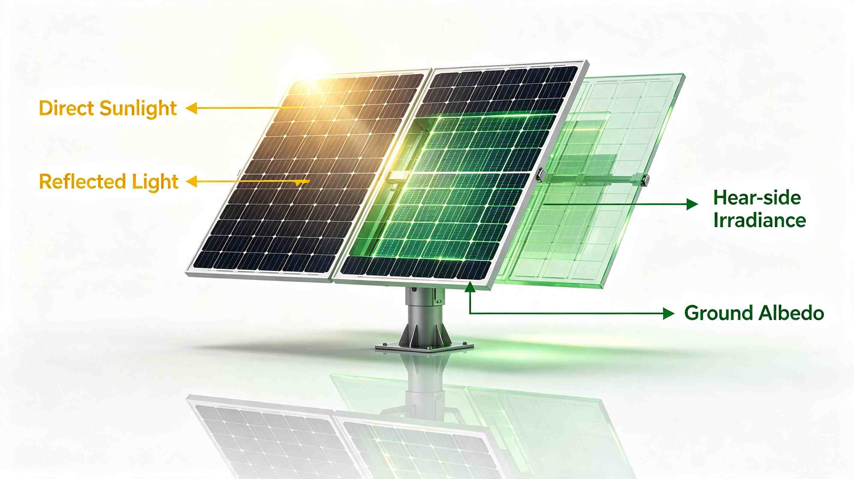 How bifacial solar panels capture front and rear side sunlight How bifacial solar panels capture front and rear side sunlight