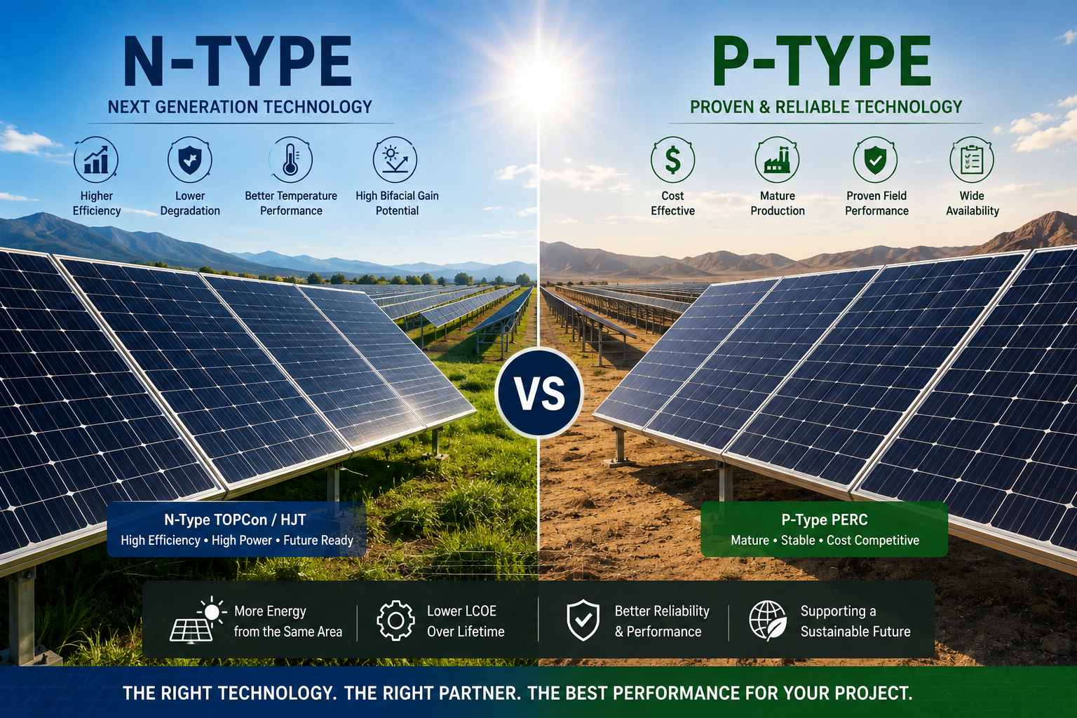 N-type vs P-type solar panels technology comparison N-type vs P-type solar panels technology comparison