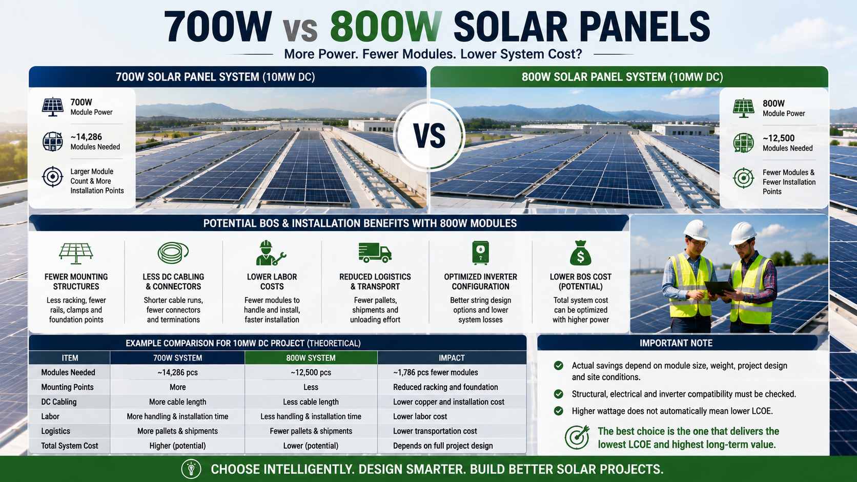700W and 800W solar panels BOS cost comparison 700W and 800W solar panels BOS cost comparison