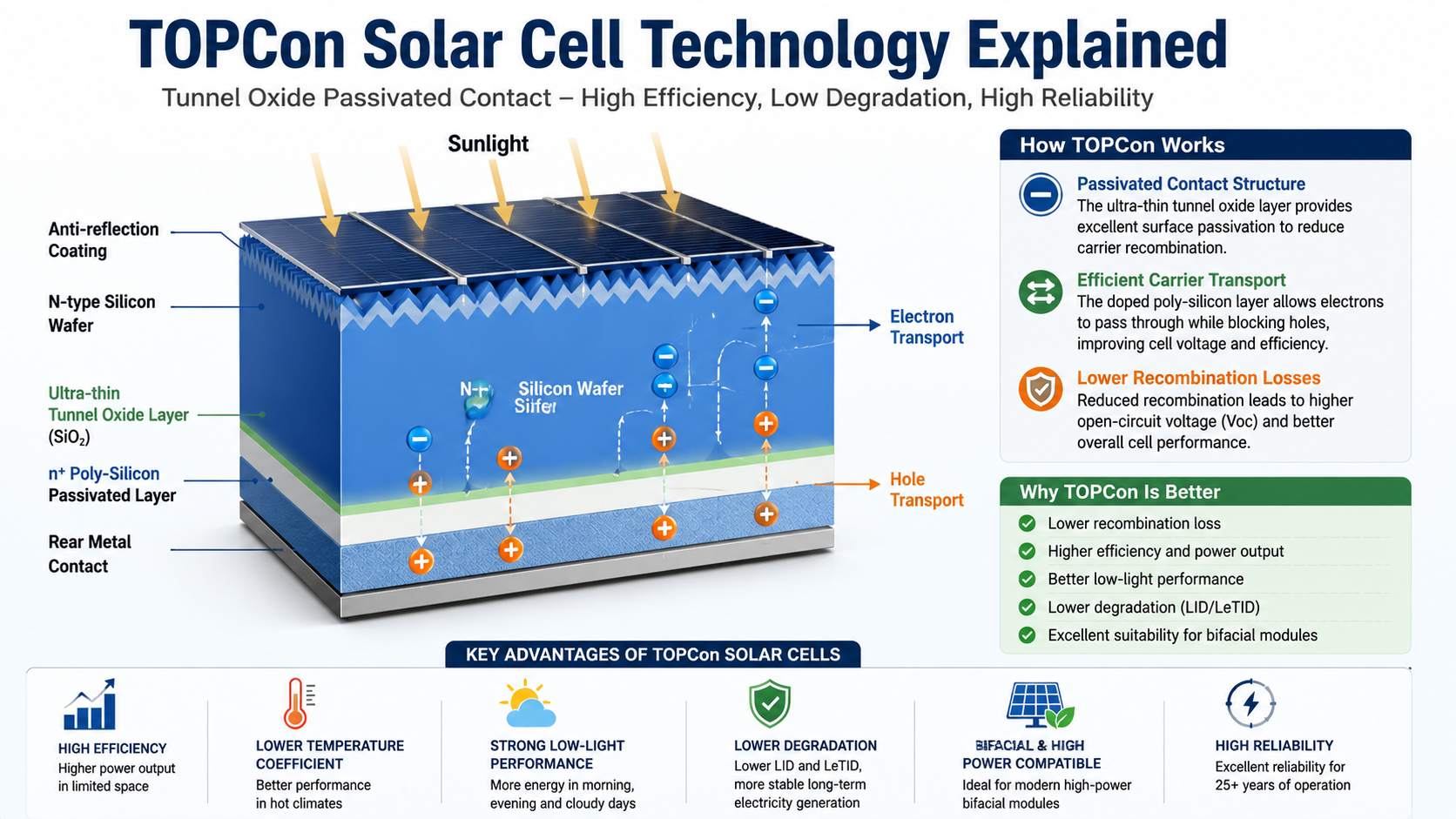 TOPCon solar cell technology and passivated contact structure TOPCon solar cell technology and passivated contact structure