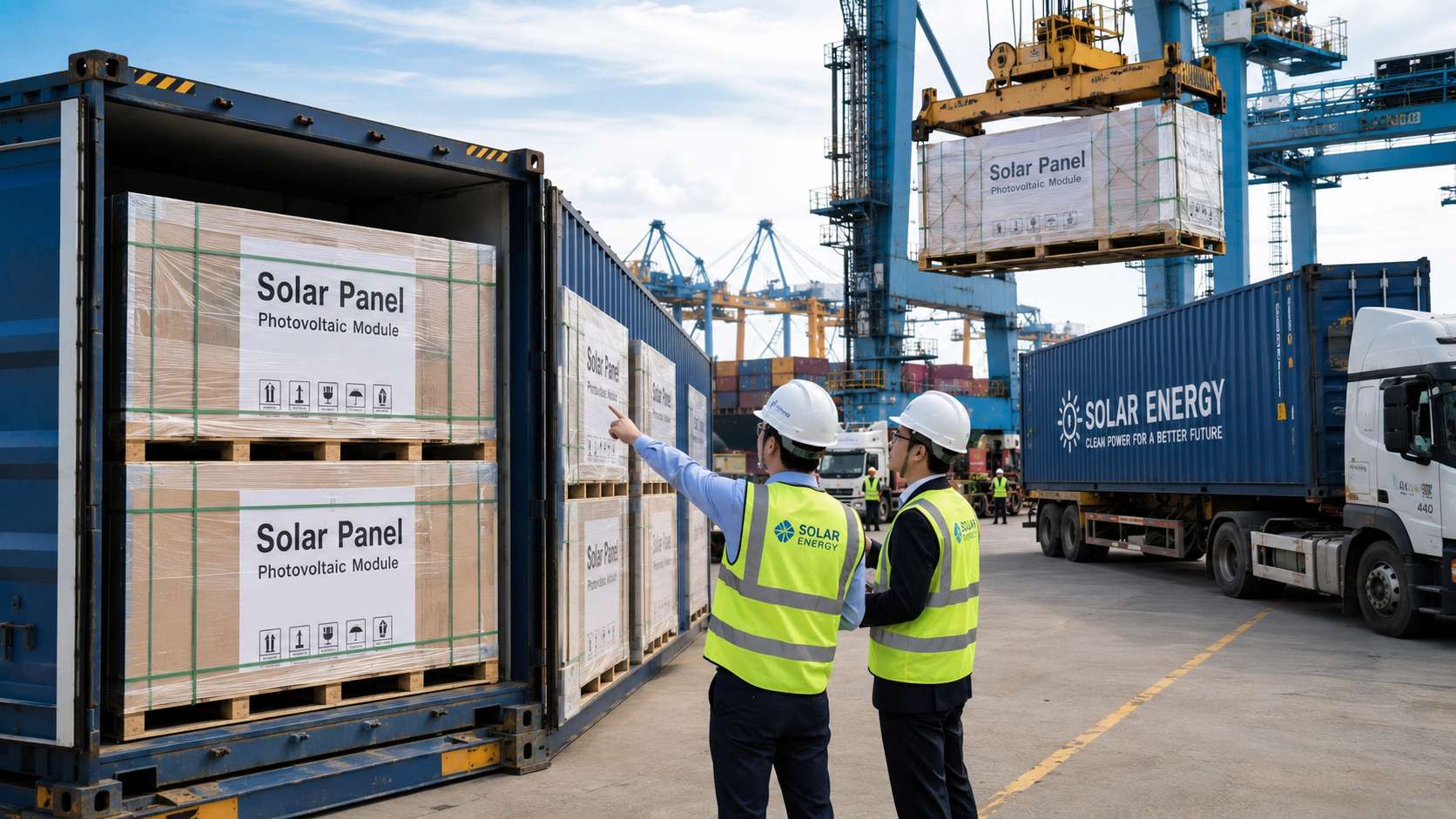 Bulk solar panel container shipping and international logistics Bulk solar panel container shipping and international logistics