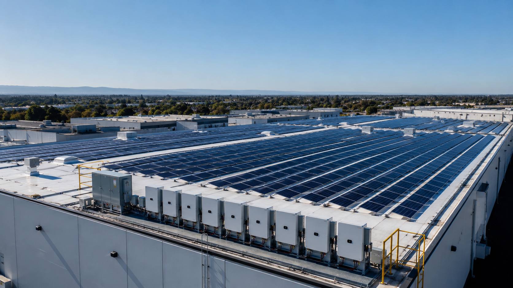 100kW commercial solar system installed on a US warehouse 100kW commercial solar system installed on a US warehouse