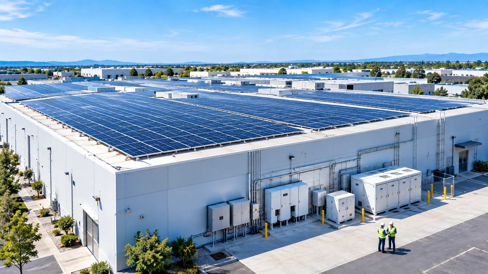 100kW commercial solar system installed on a warehouse 100kW commercial solar system installed on a warehouse