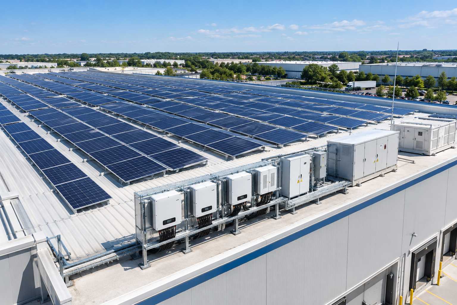 Large US commercial warehouse roof Large US commercial warehouse roof