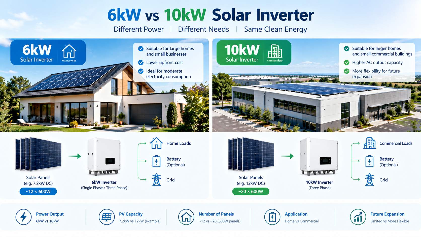6kW vs 10kW solar inverter comparison 6kW vs 10kW solar inverter comparison