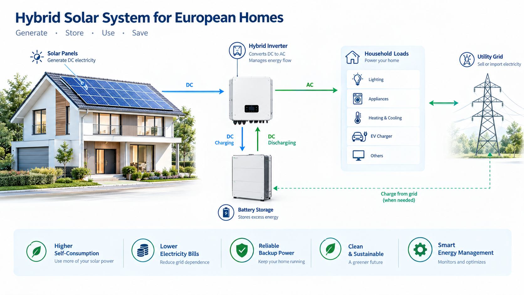 Energy flow of a residential hybrid solar inverter system Energy flow of a residential hybrid solar inverter system