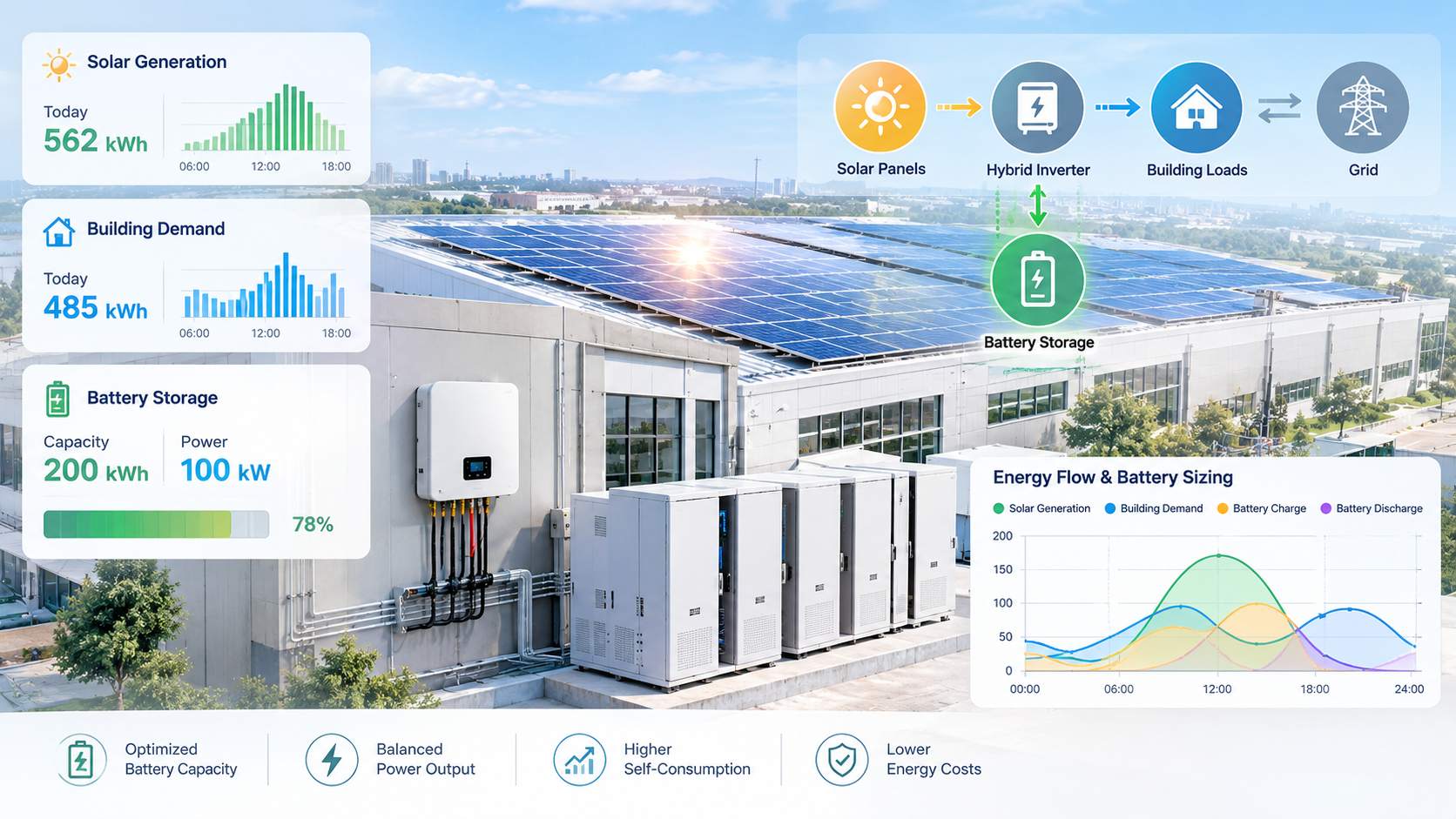 Solar battery sizing based on solar generation and electricity demand Solar battery sizing based on solar generation and electricity demand
