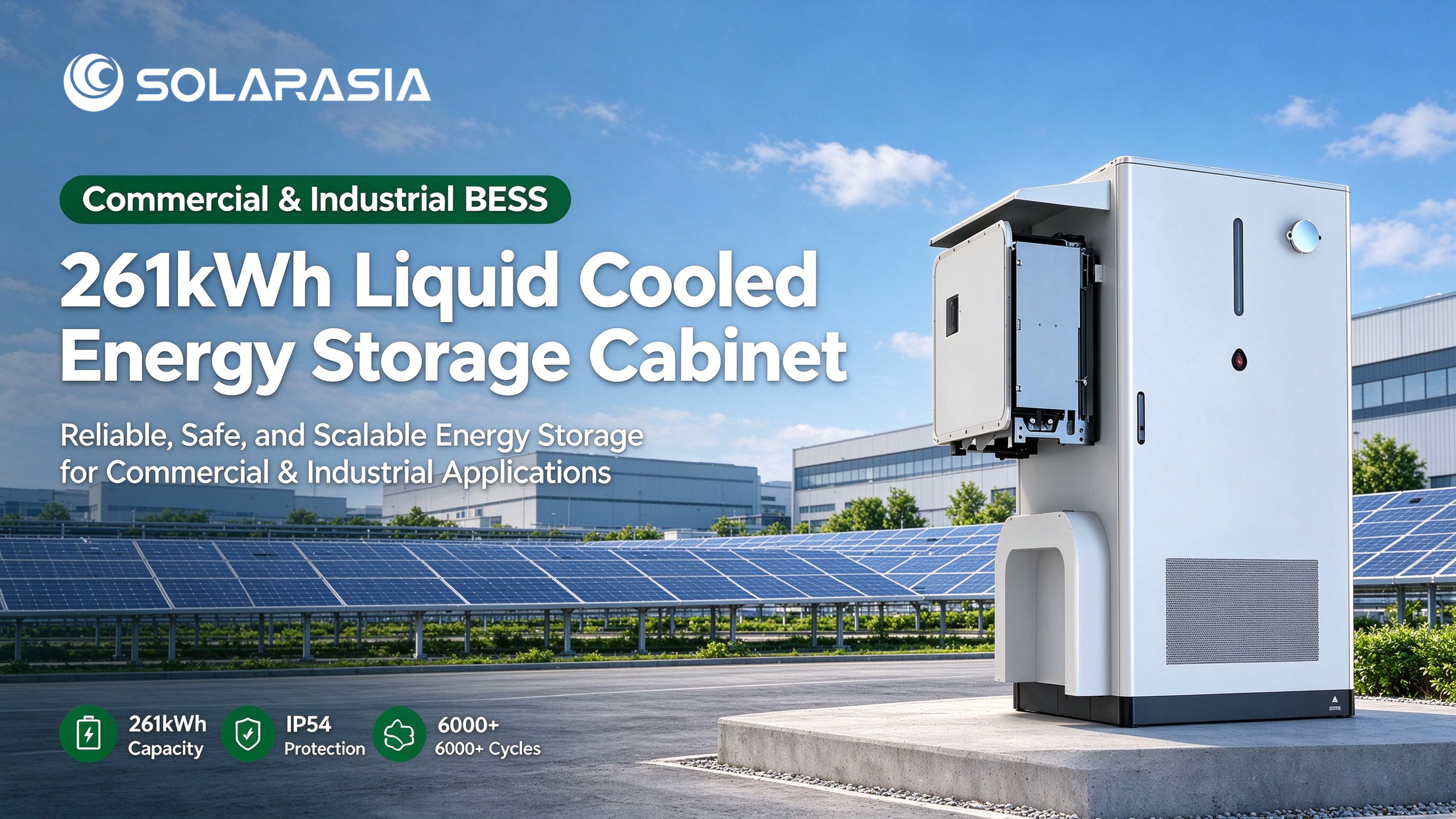 solar battery energy storage 261kWh solar battery energy storage