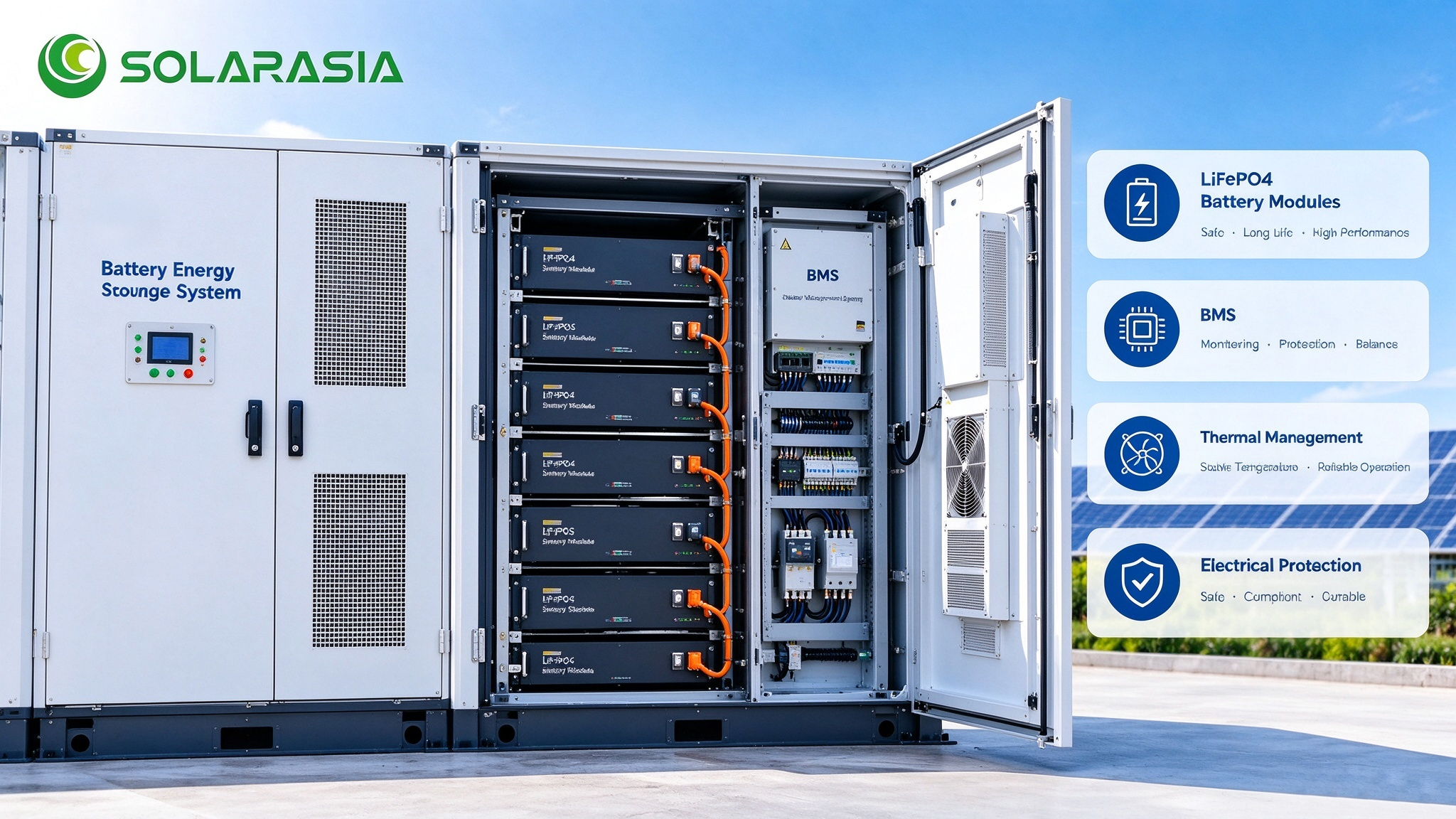 Commercial BESS cabinet for 215kWh and 261kWh energy storage configurations Commercial BESS cabinet for 215kWh and 261kWh energy storage configurations